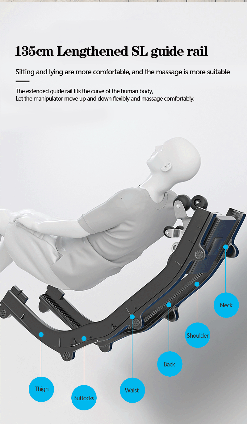 3D SL المسار الفاخرة AI صوت الجسم كله متعددة الوظائف التدفئة العلاج بالتدفئة كرسي تدليك شياتسو العجن القدم سبا تدليك كرسي