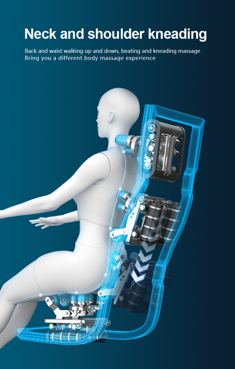 كرسي تدليك 6D مزدوج للقدم بتحكم صوتي ثلاثي الأبعاد لكامل الجسم 